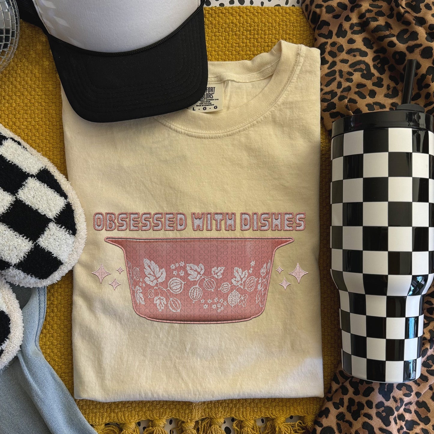 Obsessed with Dishes Gooseberry Pink Version | Comfort Colors Tee or Gildan Crewneck Sweatshirt