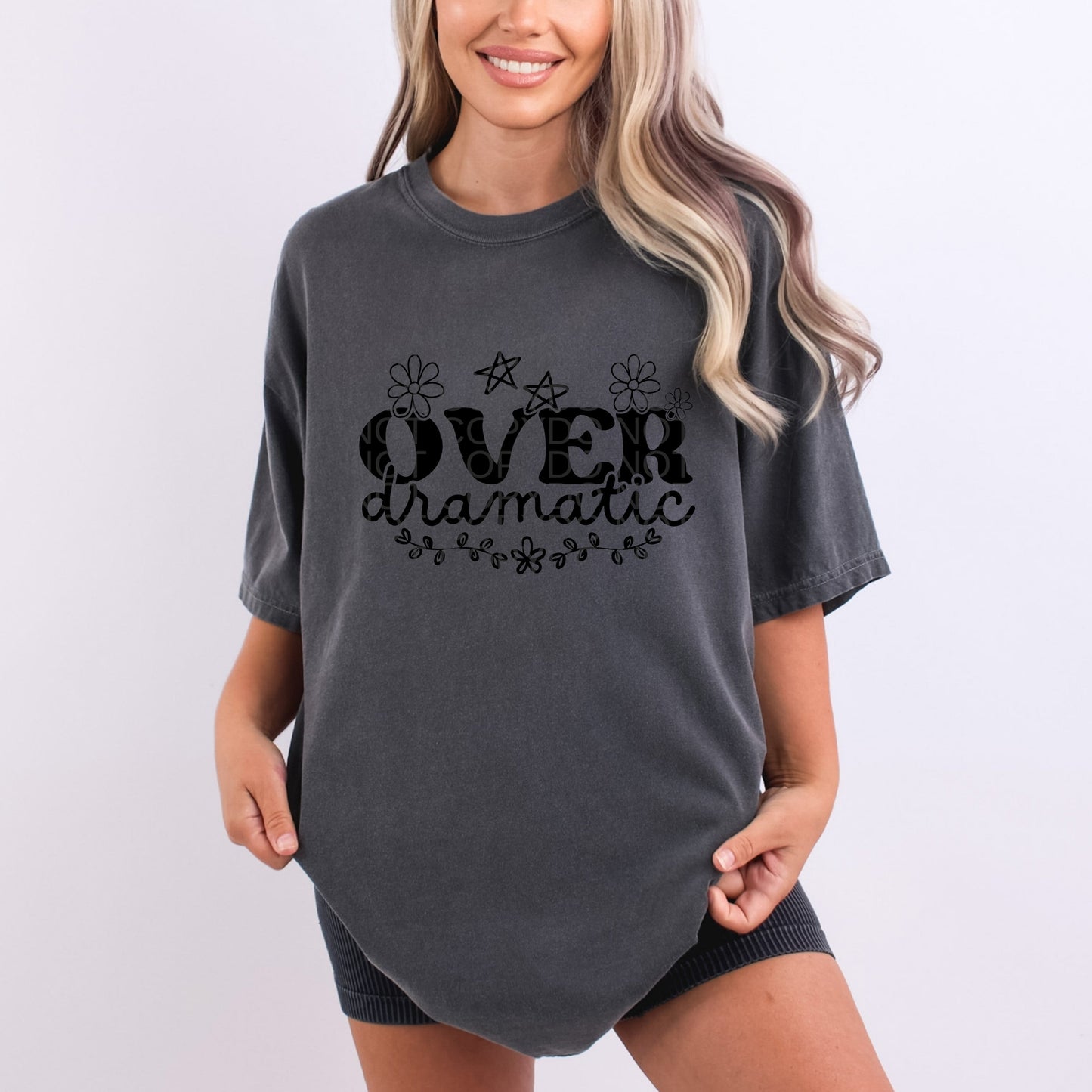 Over Dramatic Flowers and Stars | Comfort Colors Tee