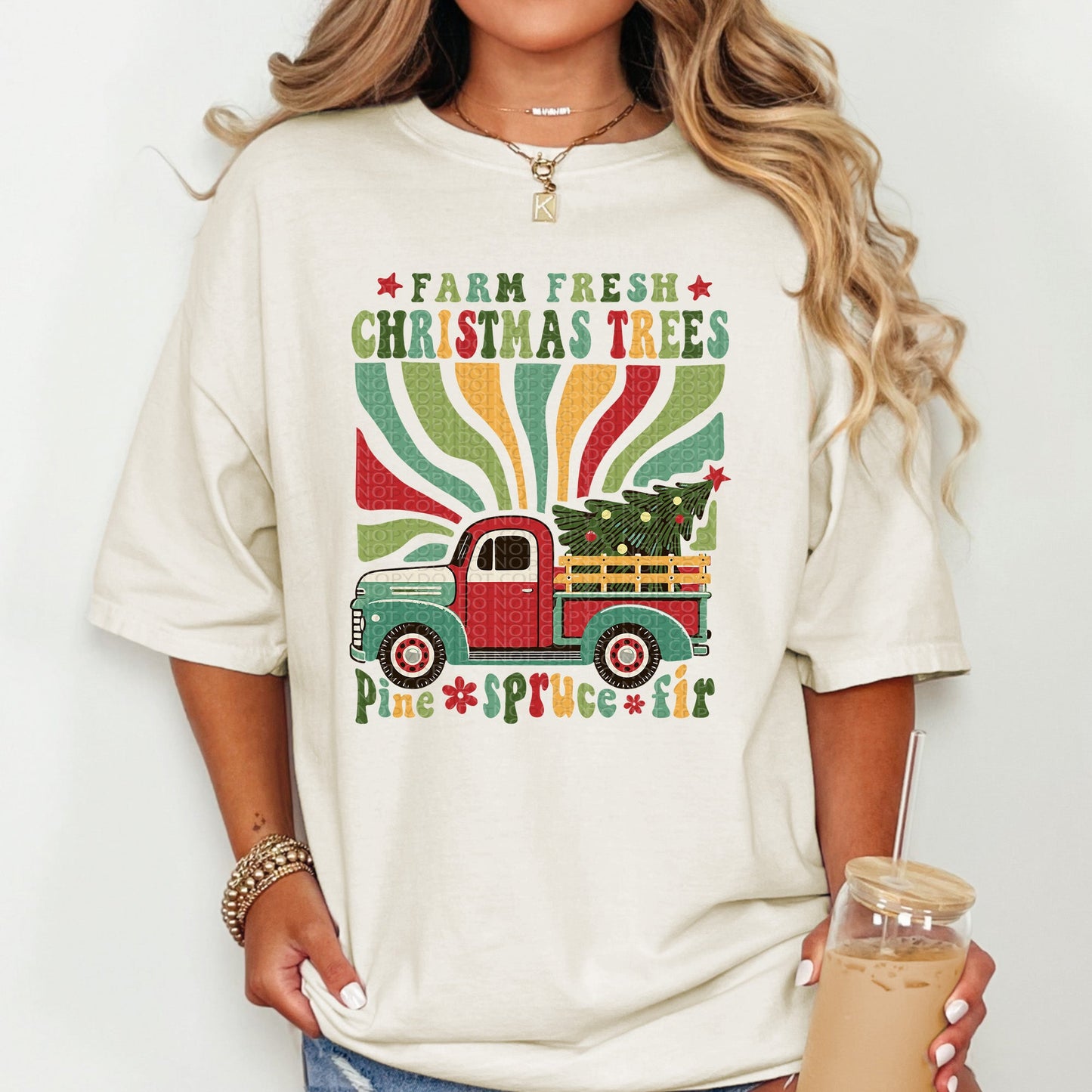 Farm Fresh Christmas Trees Retro| Comfort Colors Tee or Gildan Crewneck Sweatshirt