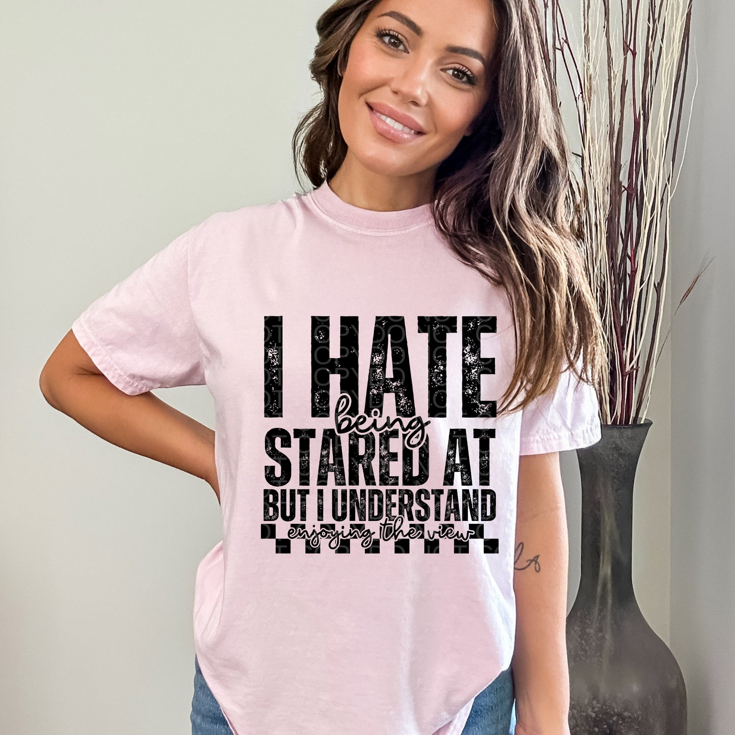 I Hate Being Stared At But I Understand Black Ink | Comfort Colors Tee or Gildan Crewneck Sweatshirt