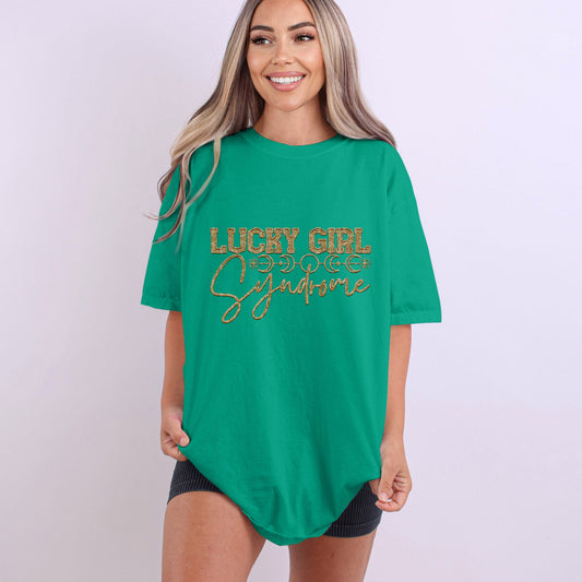 Lucky Girl Syndrome Gold | Comfort Colors Tee or Gildan Crewneck Sweatshirt