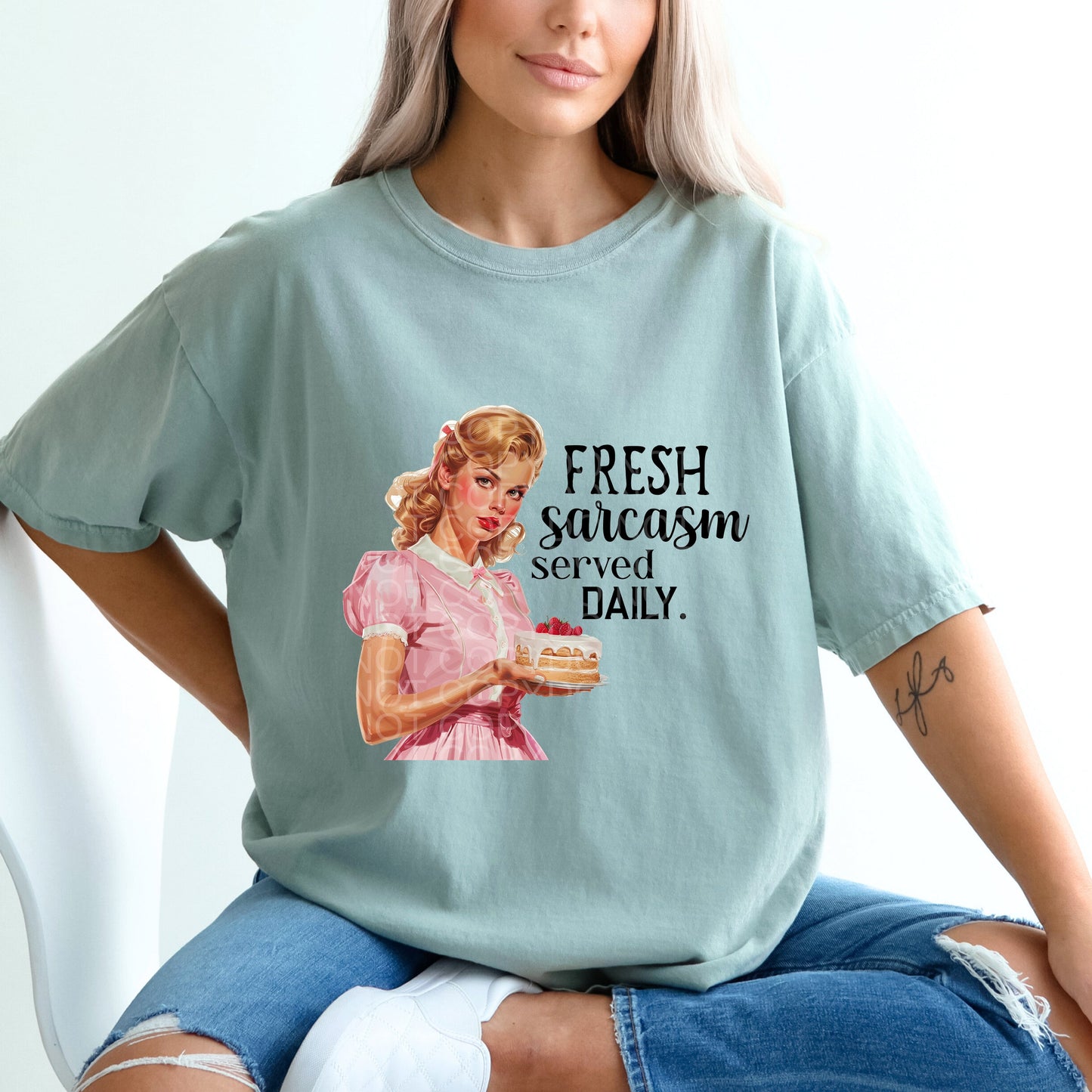 Fresh Sarcasm Served Daily | Comfort Colors Tee or Gildan Crewneck Sweatshirt