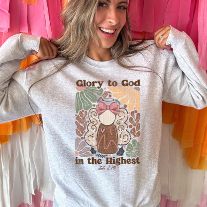 Boho Glory to God Angel | Comfort Colors Tee or Gildan Crewneck Sweatshirt