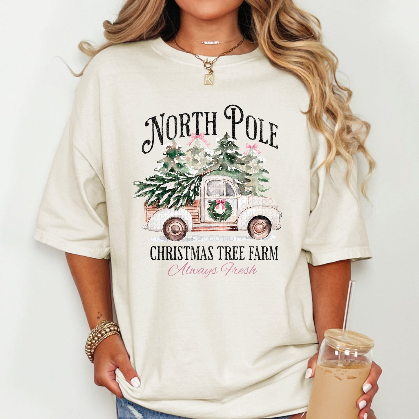 Northpole Tree Farm Truck Black Ink | Comfort Colors Tee or Gildan Crewneck Sweatshirt