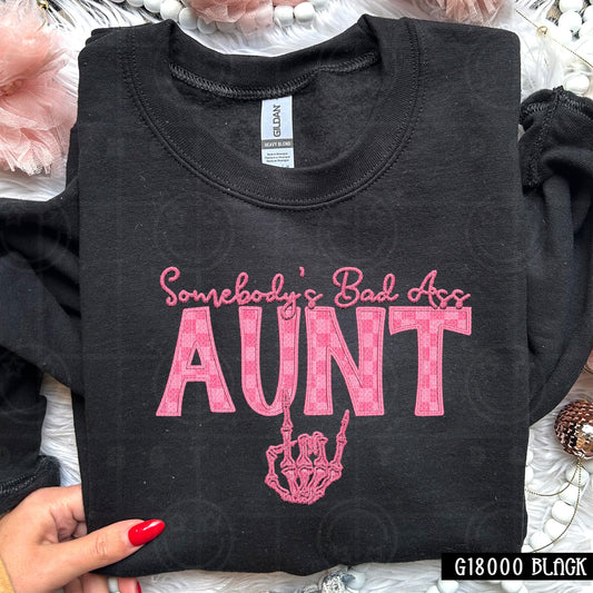 Somebody's Bad Ass Aunt | Comfort Colors Tee or Gildan Crewneck Sweatshirt